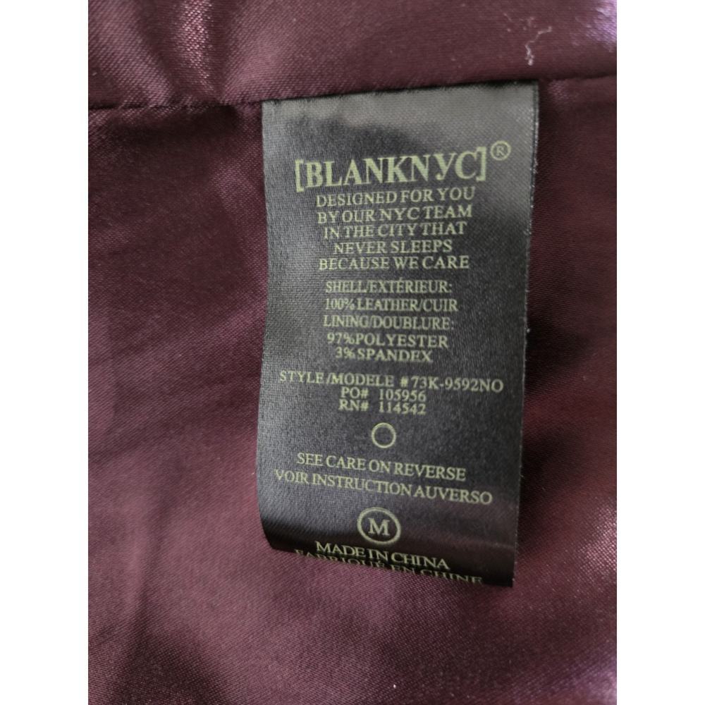 Blank NYC Genuine Leather Moto Jacket Size M Bordeaux Maroon EUC Clean - Picture 6 of 15